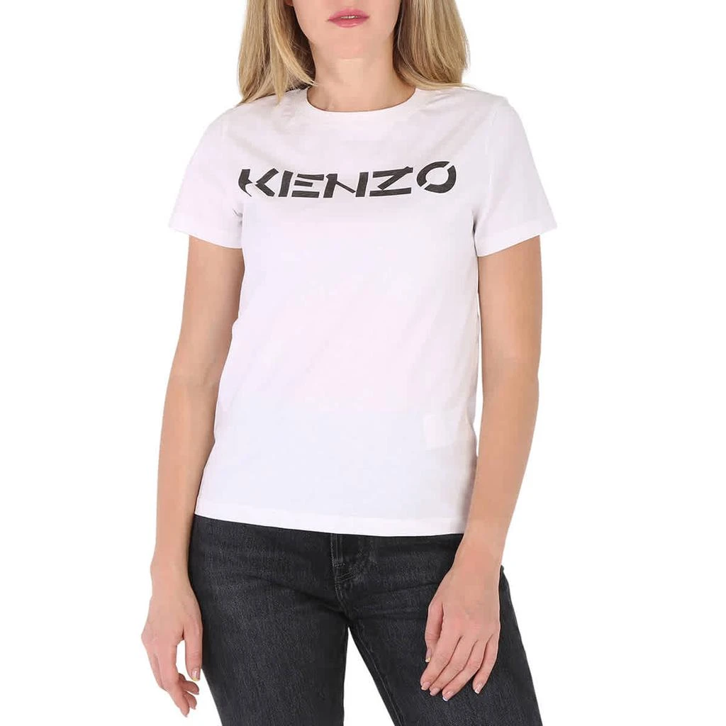 商品Kenzo|Kenzo Ladies White Logo-print Cotton T-shirt, Size X-Small,价格¥558,第1张图片