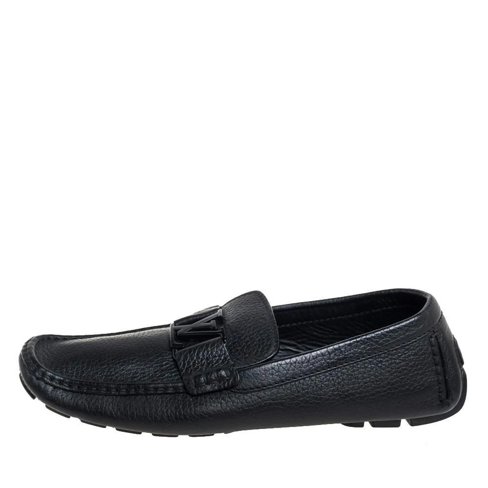商品[二手商品] Louis Vuitton|Louis Vuitton Black Leather Monte Carlo Slip On Loafers Size 42.5,价格¥3695,第2张图片详细描述