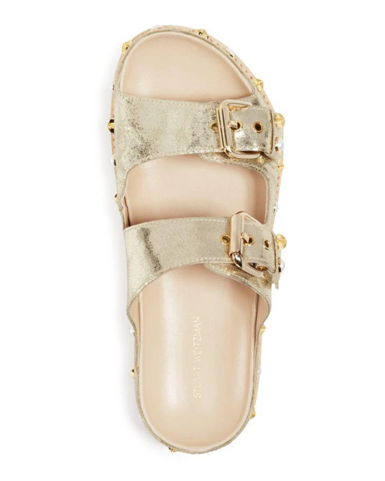 商品Stuart Weitzman|Women's Sandbar Embellished Leather Sandals,价格¥1602,第3张图片详细描述