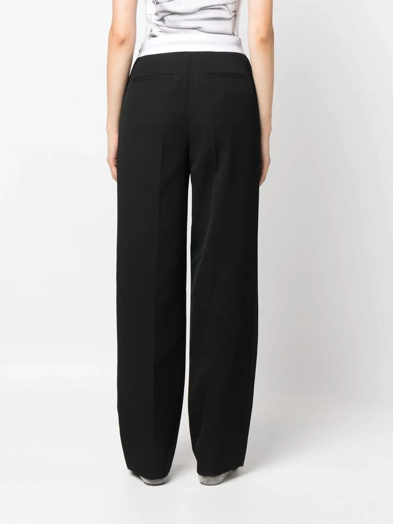 商品Alexander Wang|ALEXANDER WANG WOMEN HIGH WAISTED PLEATED LOGO ELASTIC TROUSER,价格¥4378,第2张图片详细描述