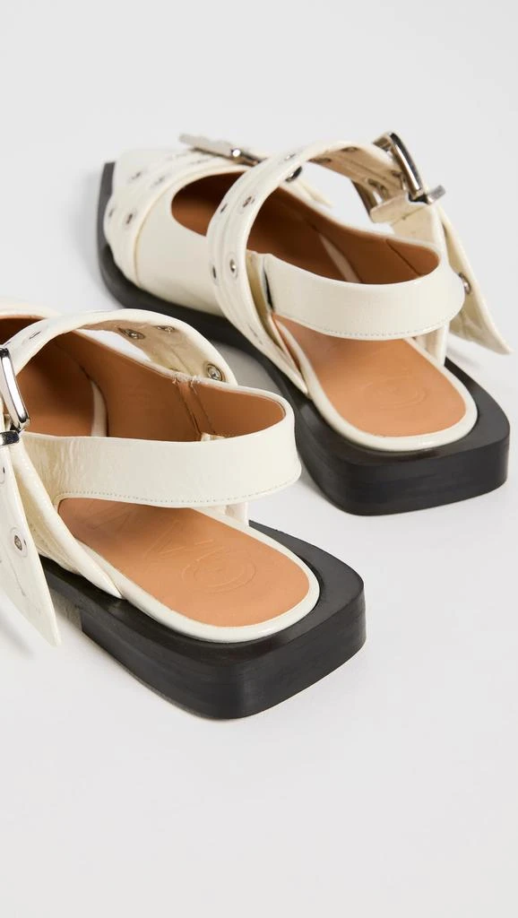 商品Ganni|GANNI 宽嵌线��搭扣芭蕾舞鞋,价格¥2947,第4张图片详细描述