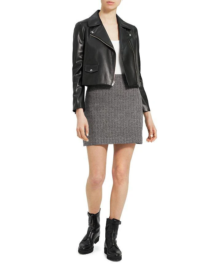 商品Theory|Cropped Faux Leather Moto Jacket,价格¥2173,第3张图片详细描述