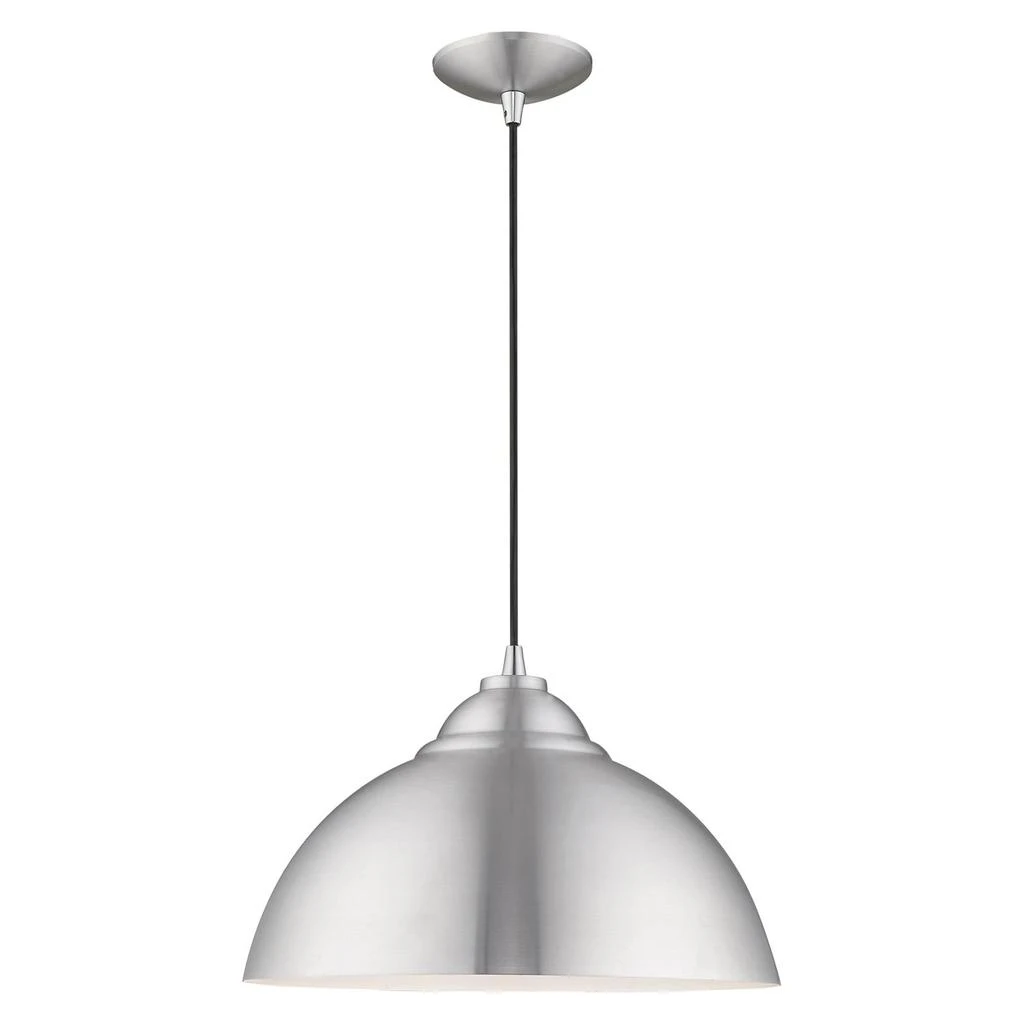 商品Livex Lighting|One Light Brushed Aluminum Mini Pendant,价格¥1055,第1张图片