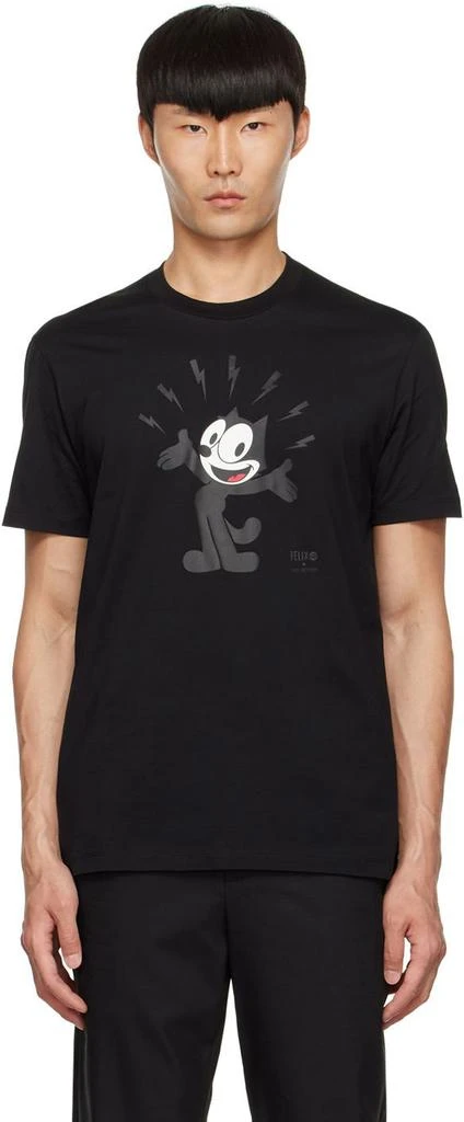 商品Neil Barrett|Black Felix The Cat Edition Cotton T-Shirt,价格¥594,第1张图片