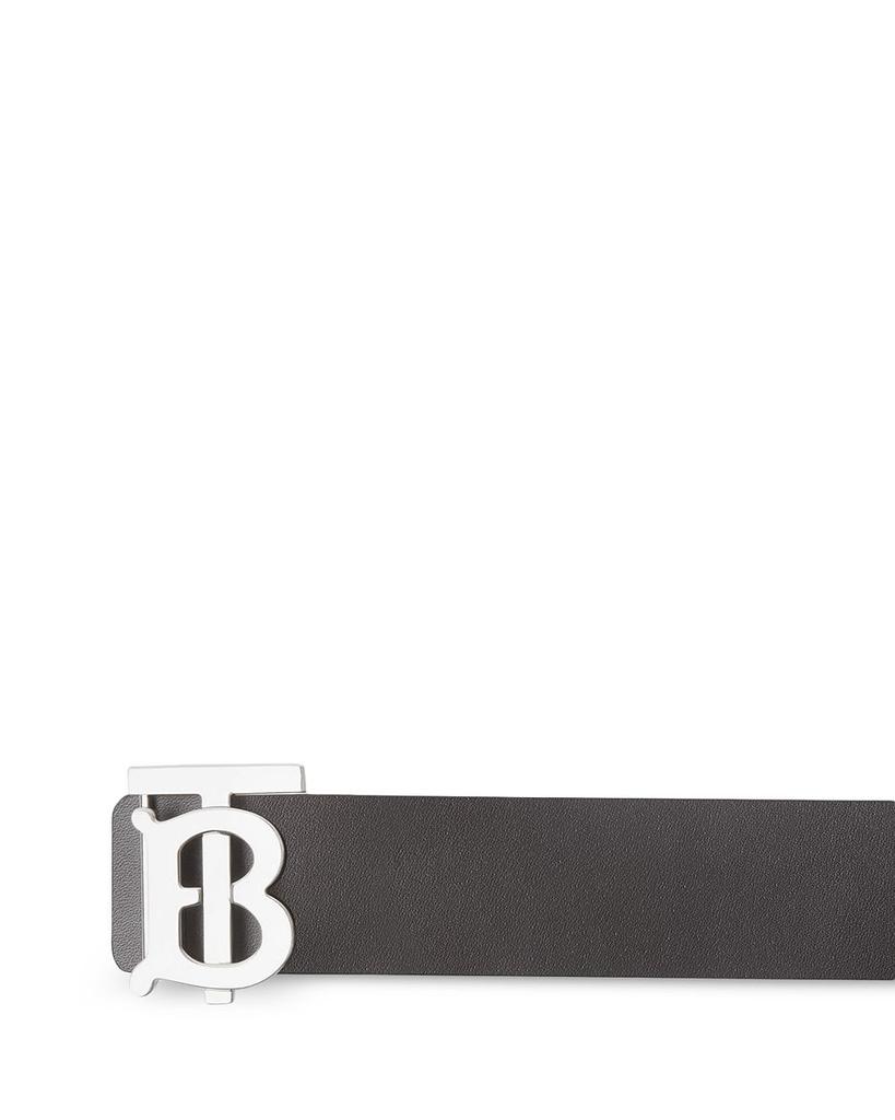 Men's Reversible Monogram Plaque Buckle Leather Belt商品第6张图片规格展示