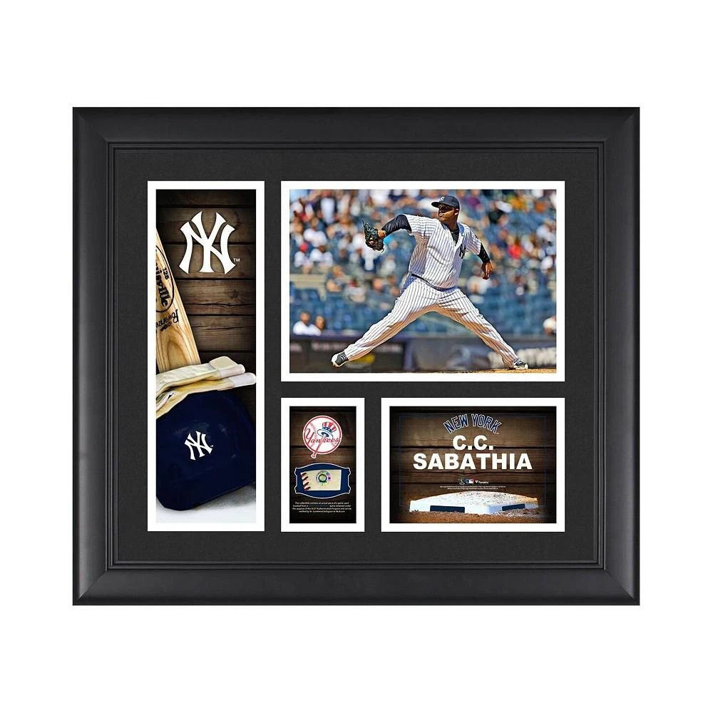 商品Fanatics Authentic|CC Sabathia New York Yankees Framed 15" x 17" Player Collage with a Piece of Game-Used Ball,价格¥615,第1张图片