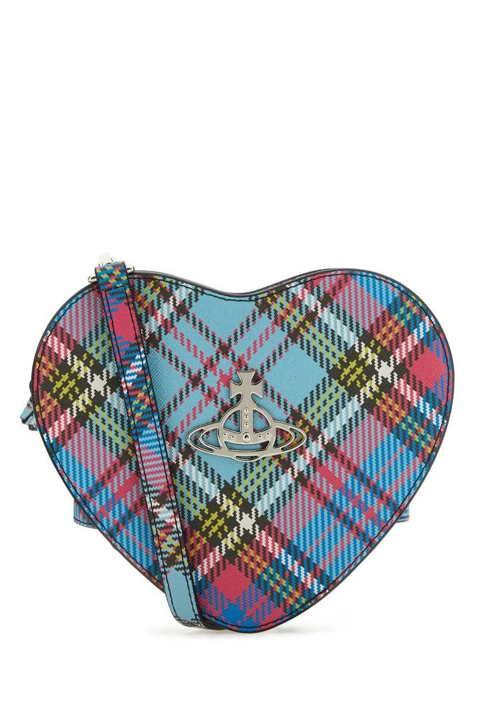 商品Vivienne Westwood|Vivienne Westwood Orb-Plaque Heart Shaped Checked Crossbody Bag,价格¥2393,第1张图片