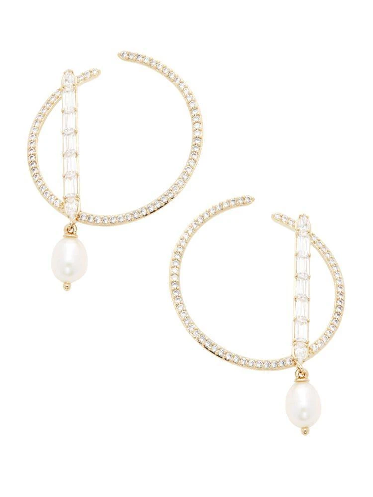 商品Nadri|Josephine Crystal and Faux-Pearl Hoop Earring,价格¥354,第1张图片