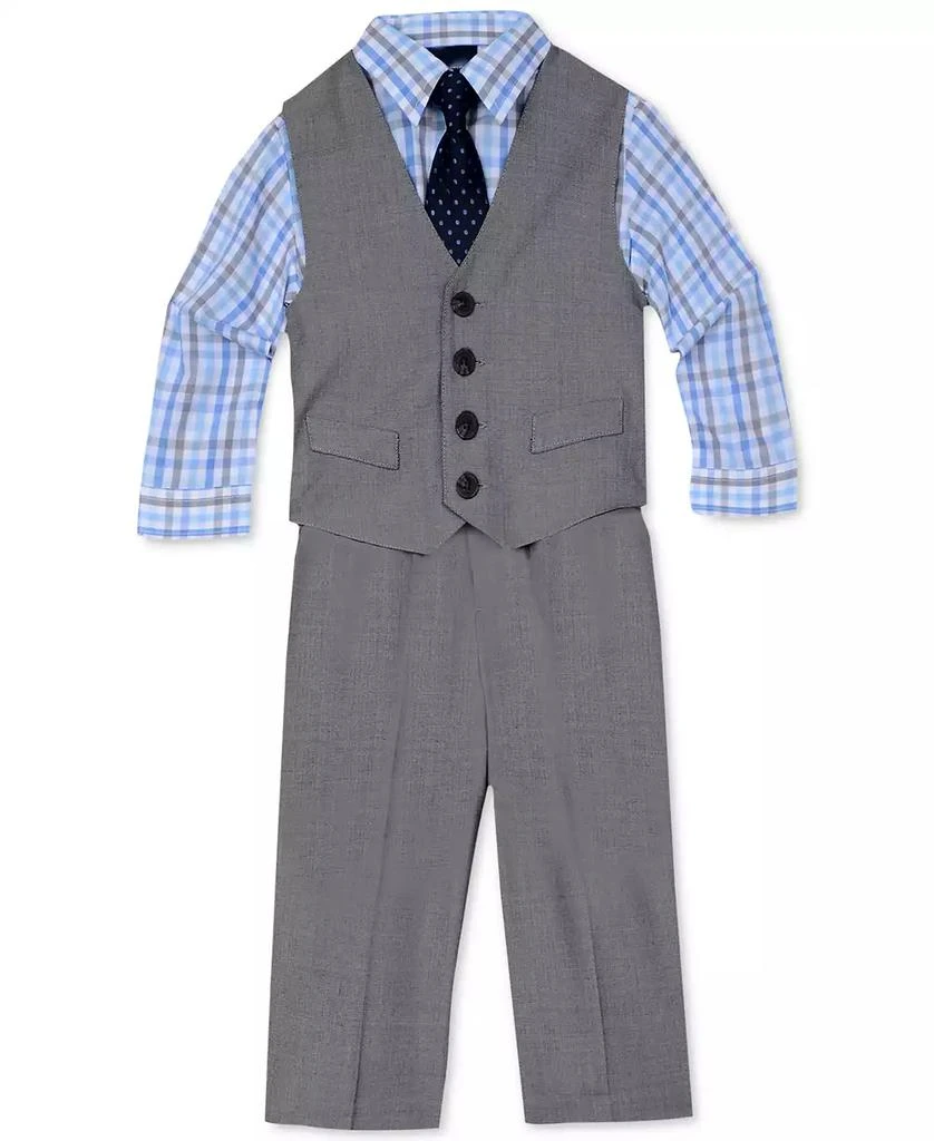 商品Nautica|Baby Boys Sharkskin Suit Vest, Pants, Shirt and Tie, 4 Piece Set,价格¥165,第1张图片