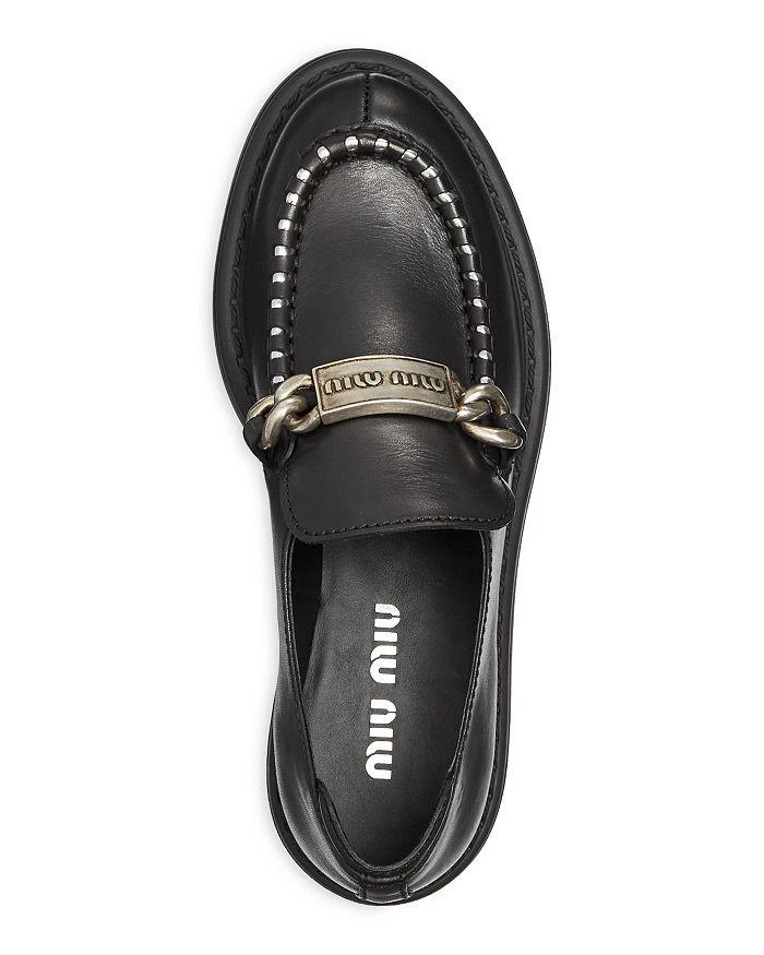 商品Miu Miu|Miu Miu Women's Platform Block Heel Loafers,价格¥3793,第3张图片详细描述