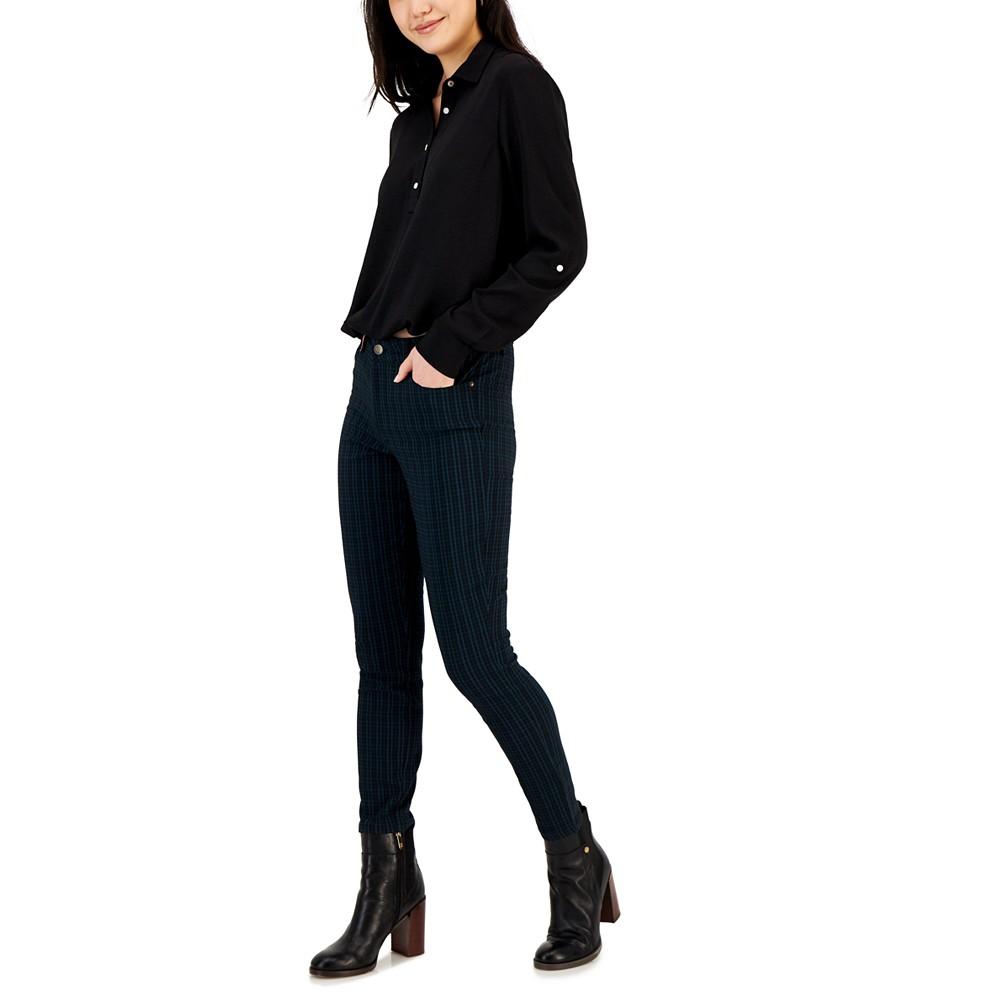 Women's Plaid Tribeca Skinny-Leg Ankle Pants商品第3张图片规格展示