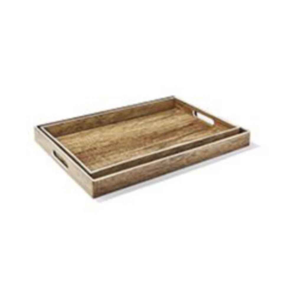 商品American Atelier|Poplar Finished with Rim Trays Set, 2 Piece,价格¥128,第1张图片