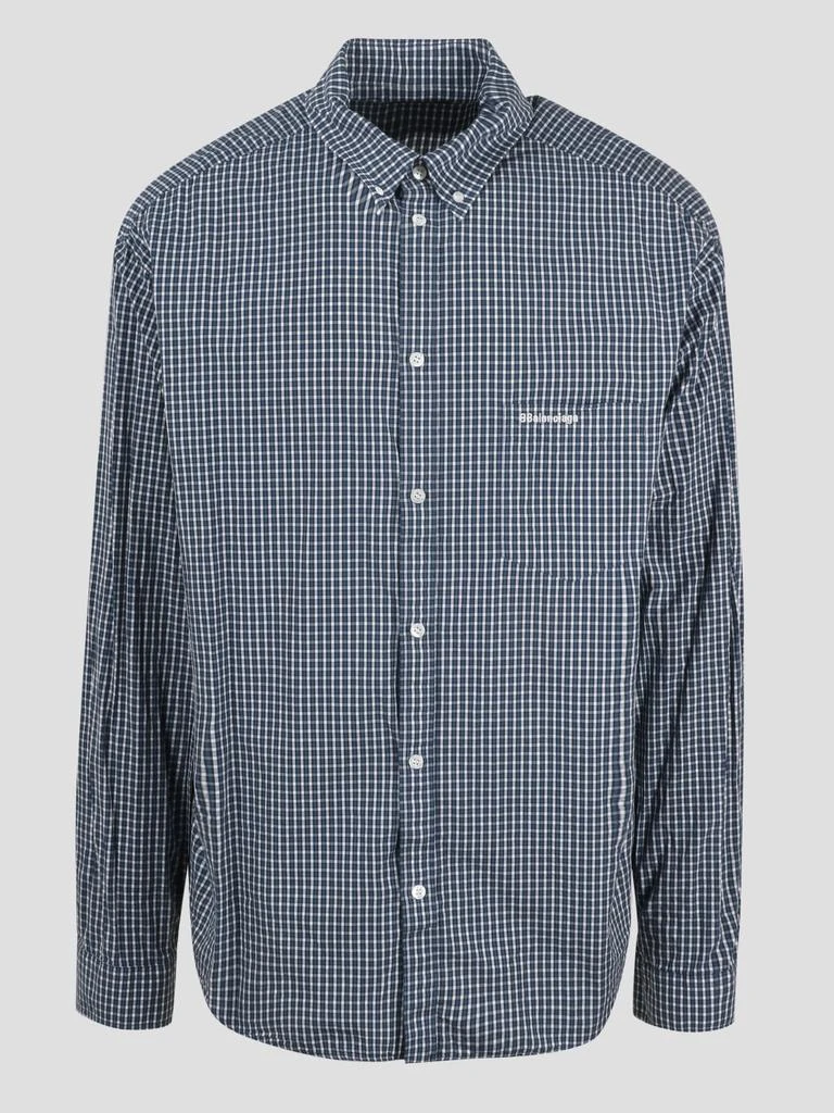 商品Balenciaga|Balenciaga Bb Micro Check Shirt,价格¥4012,第1张图片