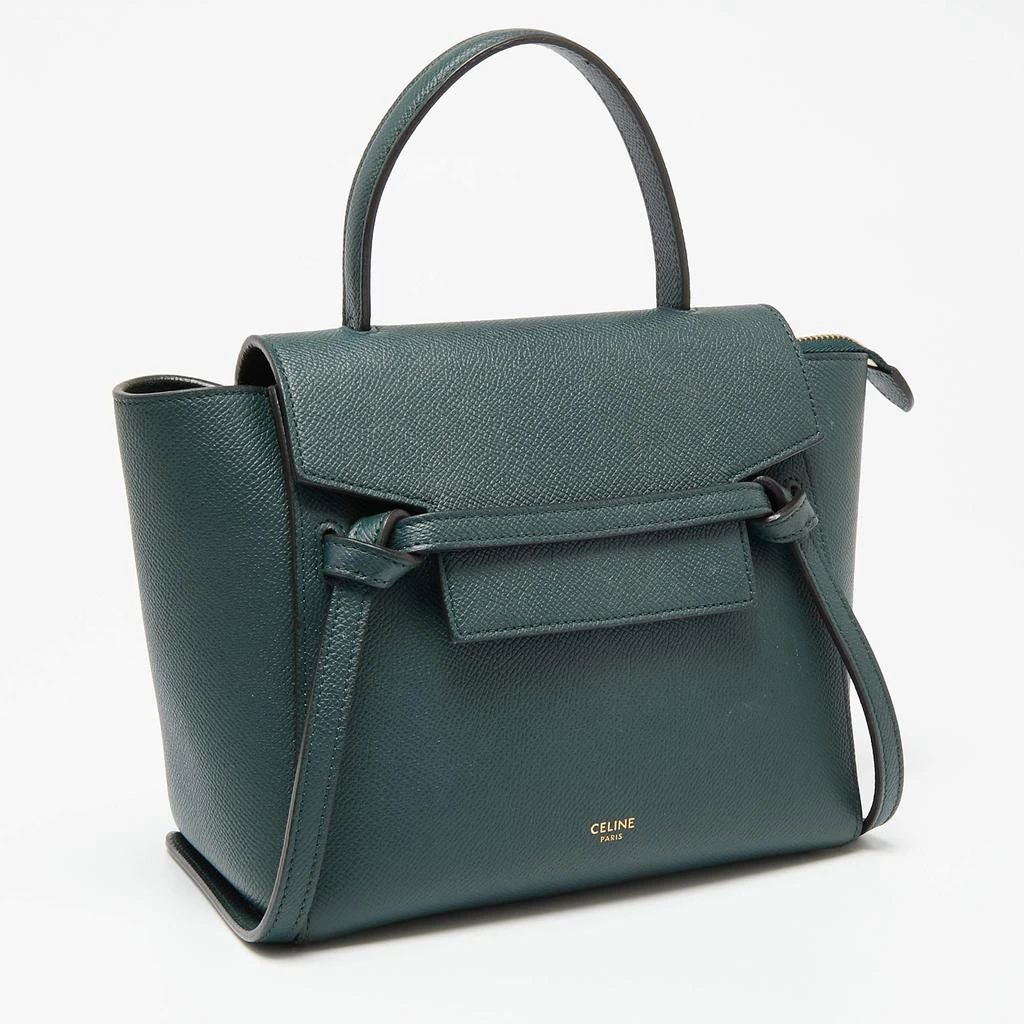 商品[二手商品] Celine|Celine Green Grained Leather Nano Belt Top Handle Bag,价格¥6598,第3张图片详细描述