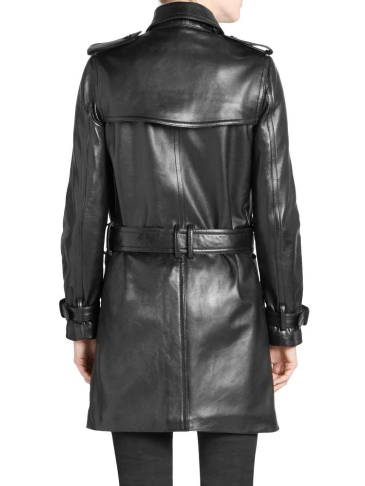商品Yves Saint Laurent|Saint Laurent - Leather Trench Coat,价格¥46108,第2张图片详细描述