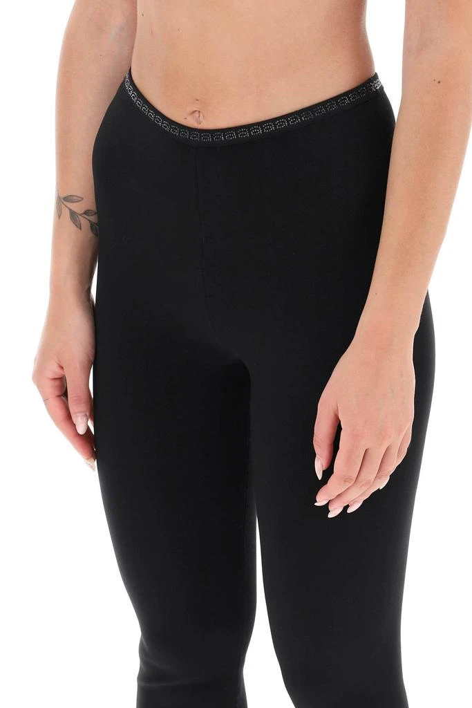 商品Alexander Wang|Alexander wang cropped leggings with crystal-studded logoed band,价格¥1856,第4张图片详细描述