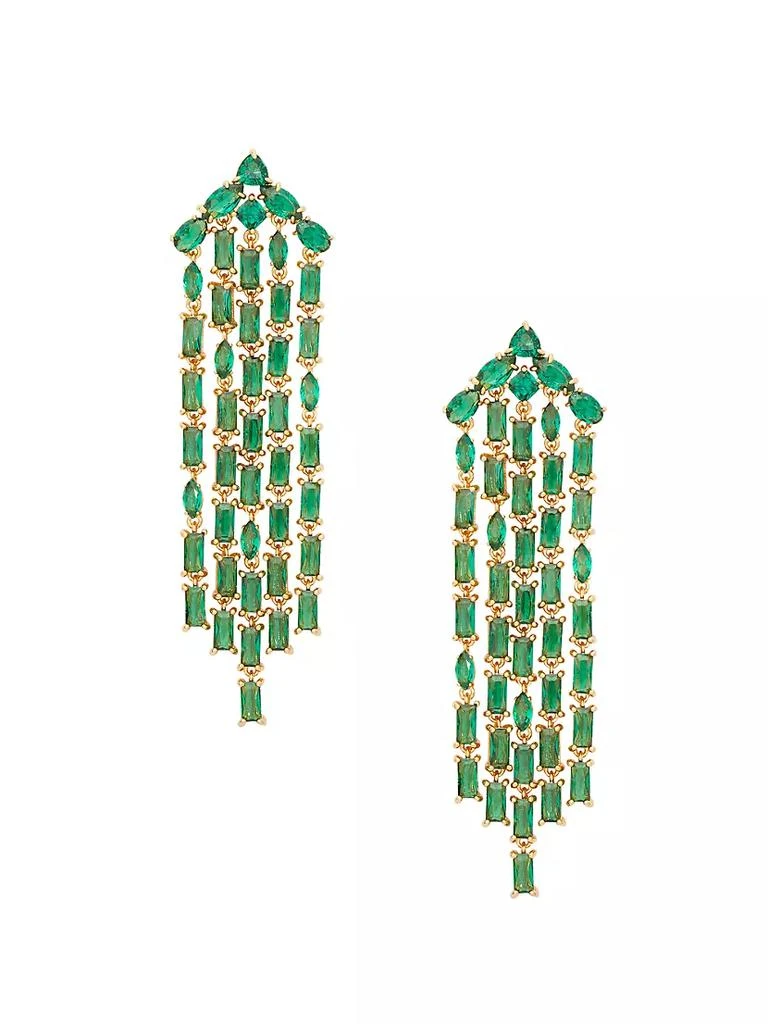 商品Kate Spade|Showtime Gold-Plated & Cubic Zirconia Fringe Earrings,价格¥1034,第2张图片详细描述