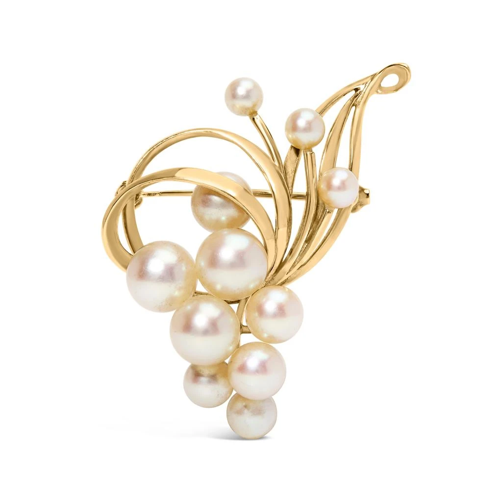 商品Haus of Brilliance|14K Yellow Gold Akoya Cultured Pearl Cluster Swirl Brooch Pin,价格¥8122,第1张图片