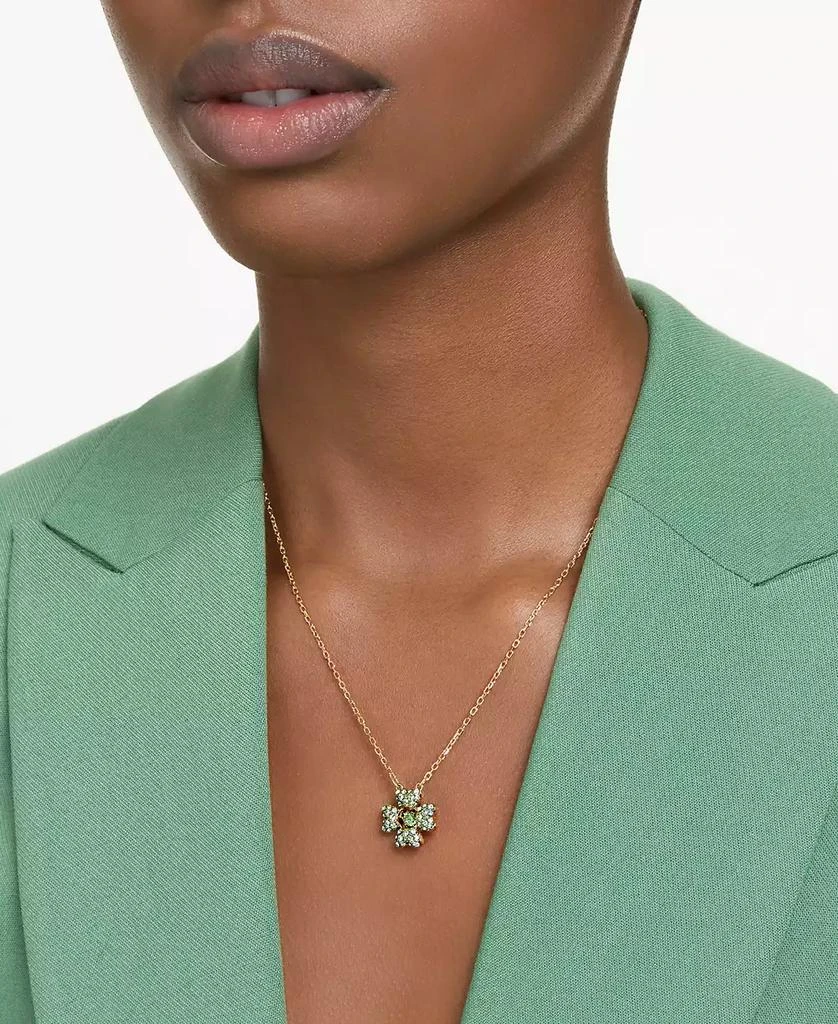 商品Swarovski|Gold-Tone Color Crystal Clover Pendant Necklace, 15" + 2-3/4" extender,价格¥1269,第5张图片详细描述