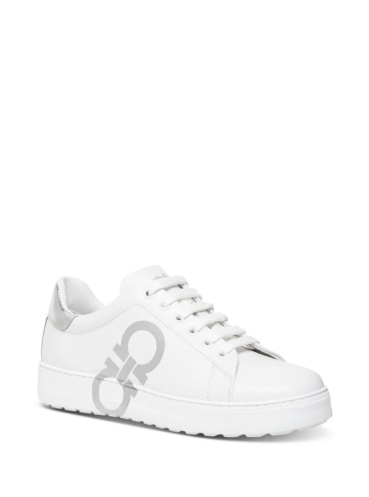 商品Salvatore Ferragamo|Glamor White Leather Sneakers Salvatore Ferragamo Woman,价格¥2899,第2张图片详细描述