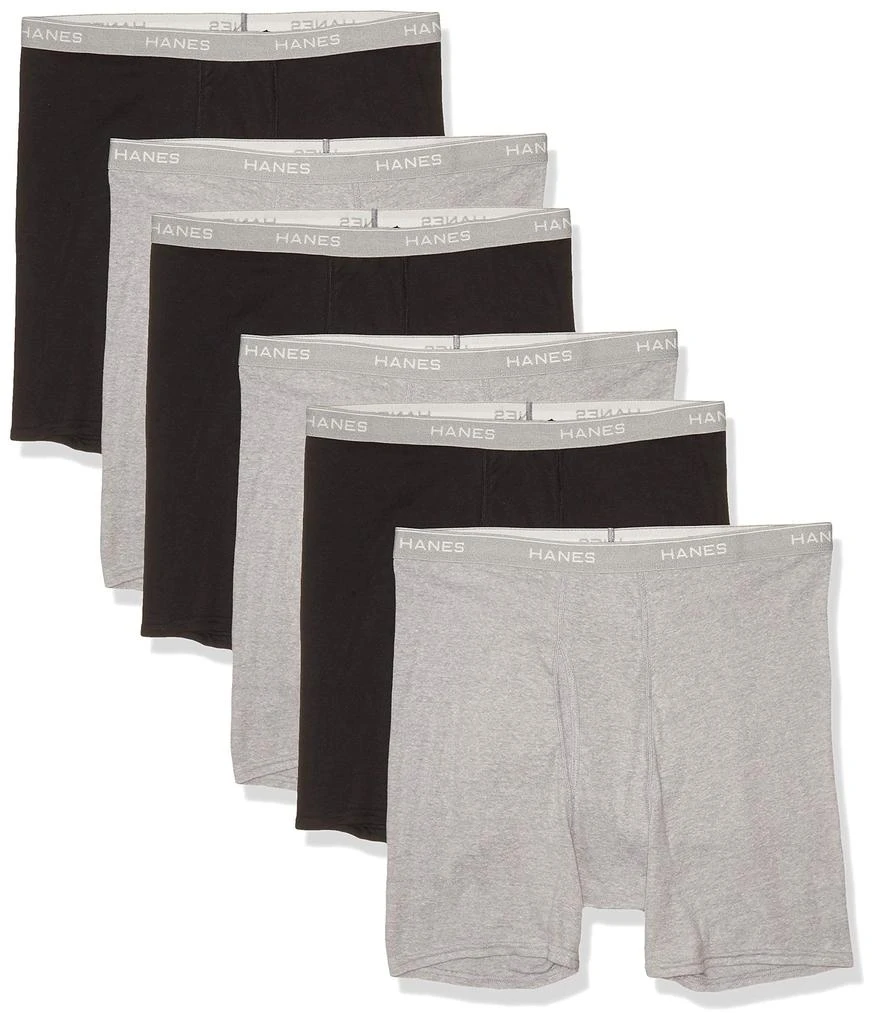 商品Hanes|Men's Tagless Boxer Briefs with Fabric-Covered Waistband-Multiple Packs Available,价格¥180,第1张图片