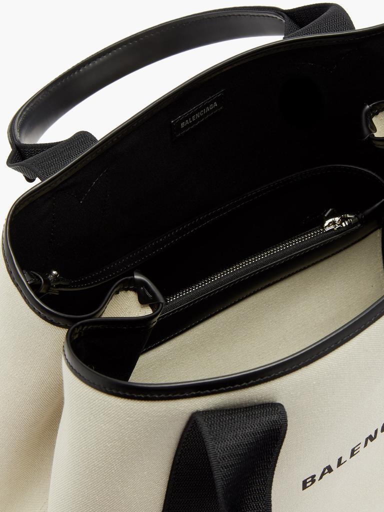 商品Balenciaga|Cabas M logo-print leather-trim canvas bag,价格¥7288,第7张图片详细描述