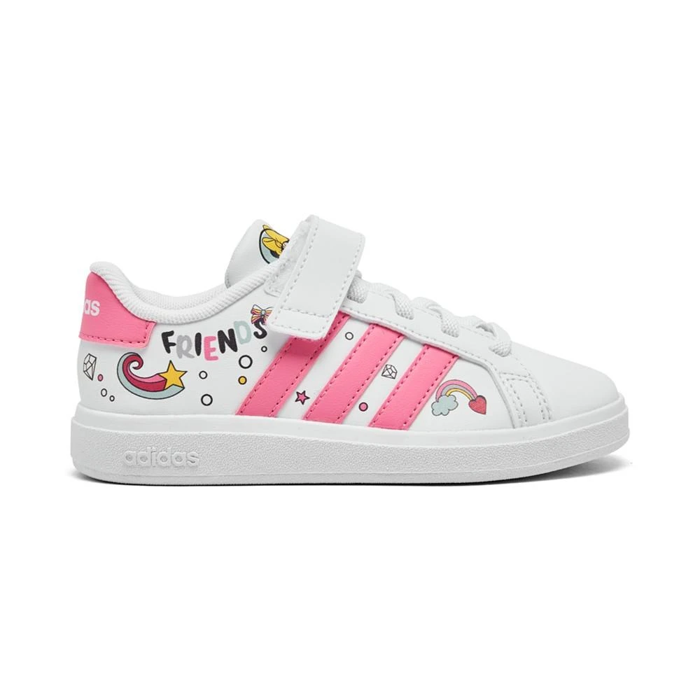 商品Adidas|Little Girls Disney Minnie Mouse Grand Court Casual Elastic Lace Sneakers from Finish Line,价格¥299,第2张图片详细描述