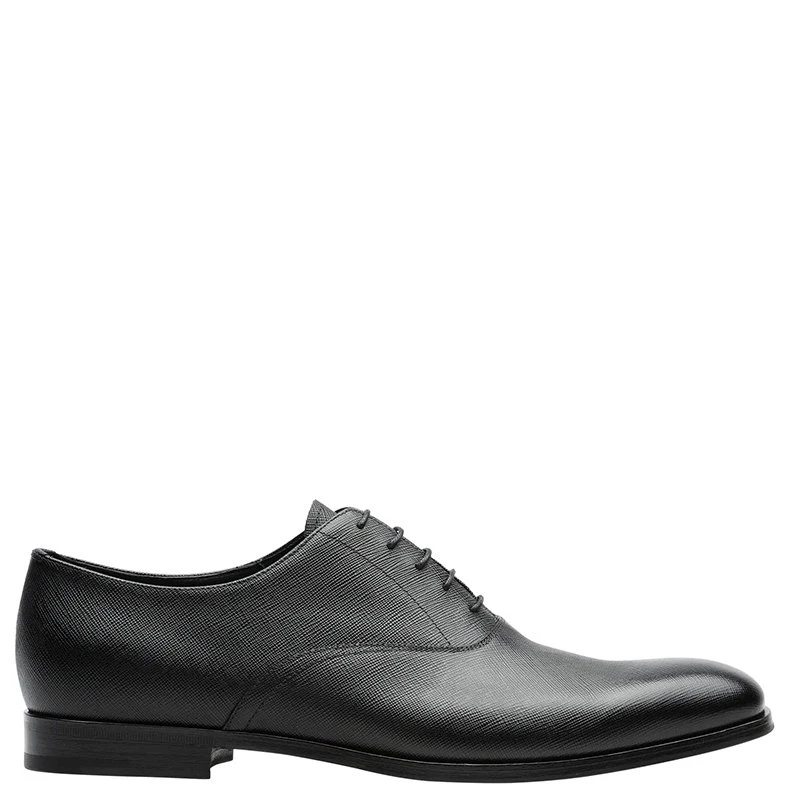 商品Prada|【预售3-7天】普拉达 Saffiano系列 男士黑色皮革牛津鞋2EB172_053_F0002,价格¥6946,第1张图片