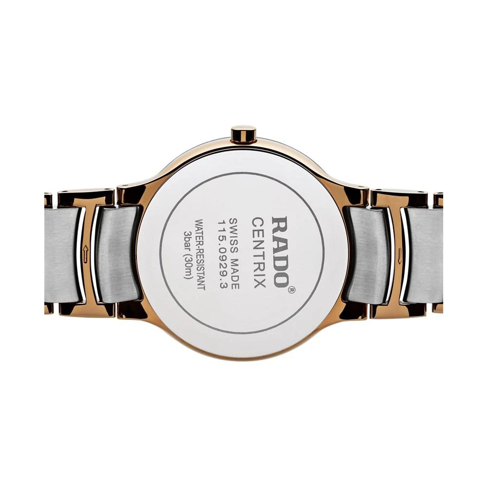 商品Rado|Unisex Swiss Watch Centrix Two-Tone Stainless Steel Bracelet 38mm R30554103,价格¥6817,第3张图片详细描述