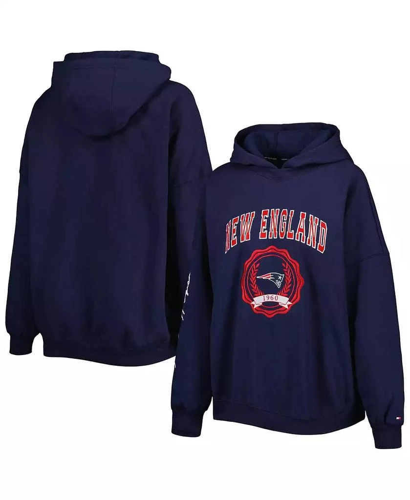 商品Tommy Hilfiger|Women's Navy New England Patriots Becca Drop Shoulder Pullover Hoodie,价格¥667,第1张图片