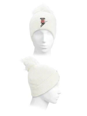 商品Karl Lagerfeld Paris|Apres Ski Faux Fur Pom Beanie,价格¥120,第2张图片详细描述