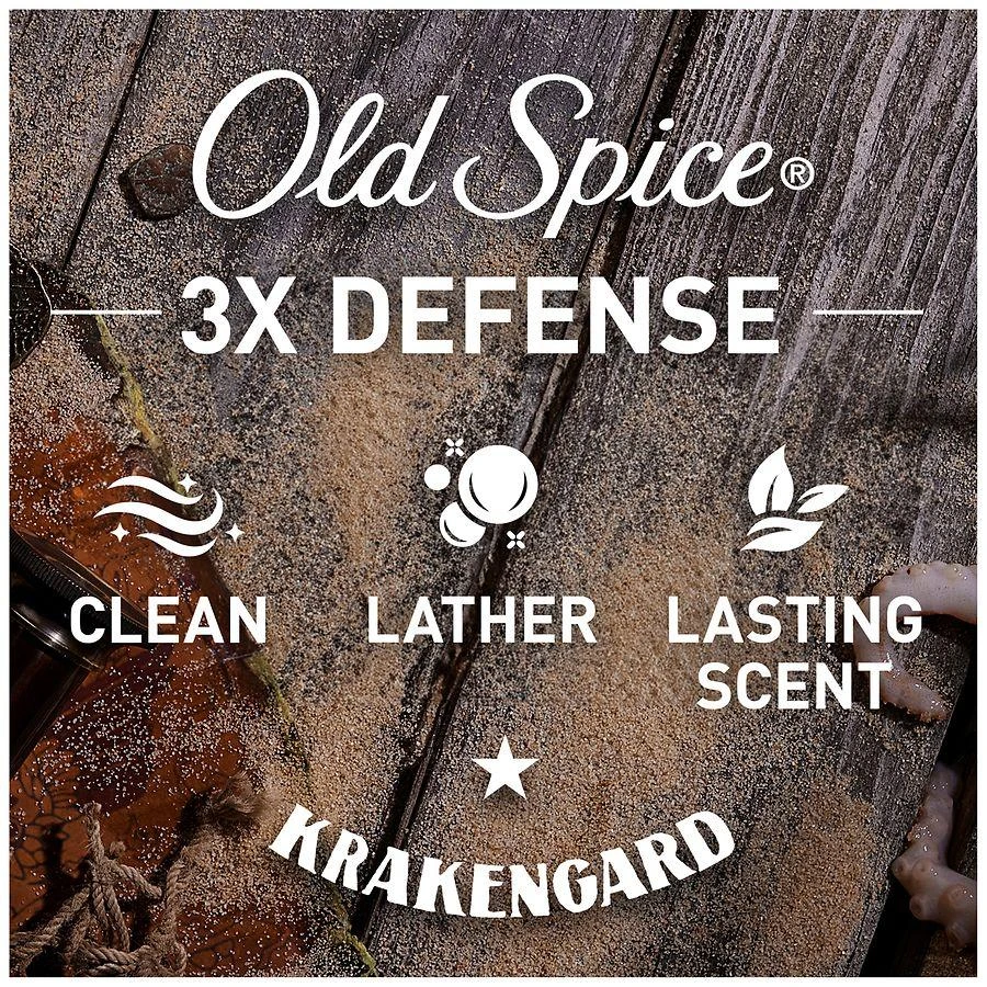 商品Old Spice|Cleansing Body Wash for Men, 24/7 Shower Clean Krakengard, Deep Ocean,价格¥65,第3张图片详细描述