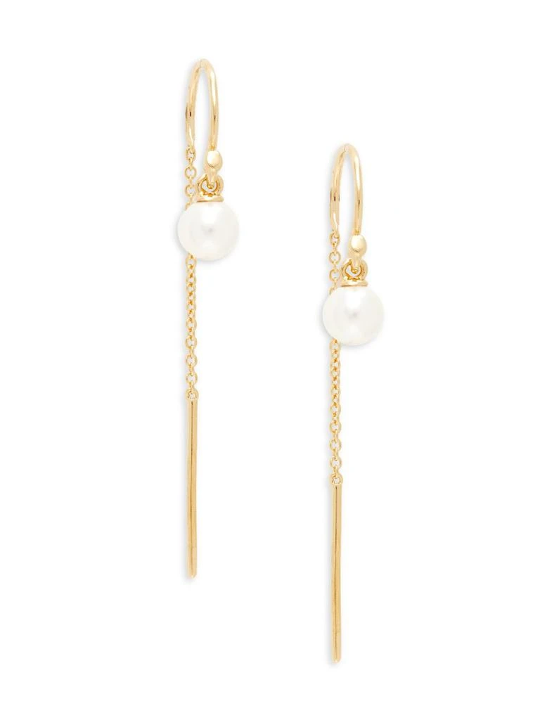 商品[国内直发] Adriana Orsini|Gold-Tone Faux Pearl Drop Threader Earrings,价格¥145,第1张图片