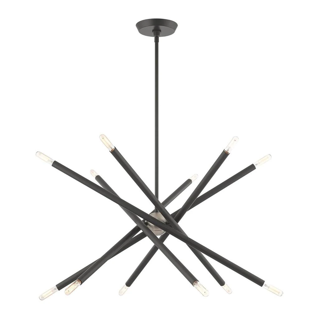 商品Livex Lighting|OneTwo Light Scandinavian Gray Chandelier,价格¥4781,第3张图片详细描述