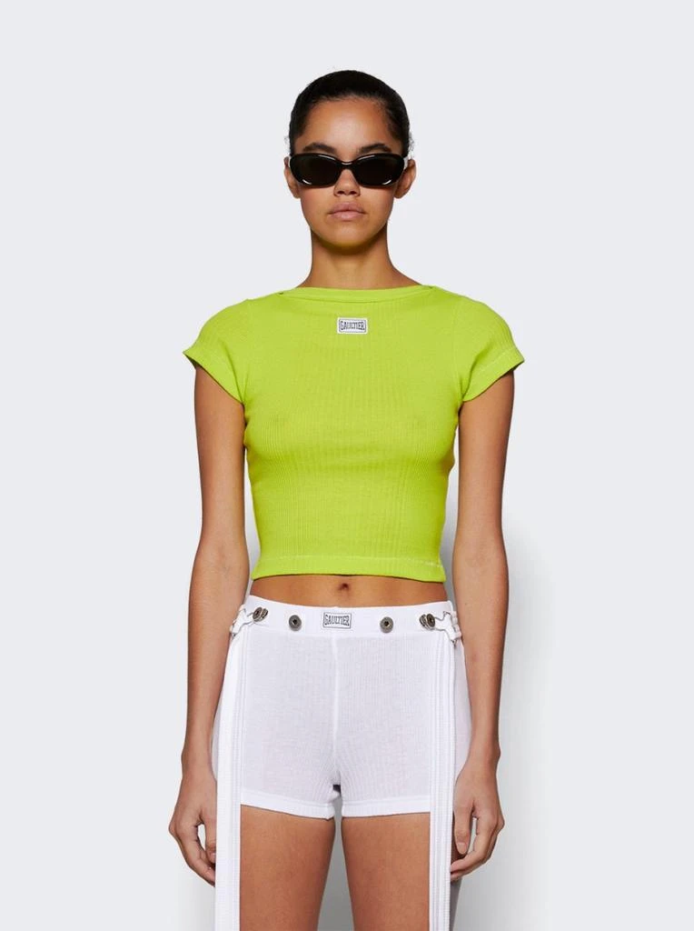 商品Jean Paul Gaultier|Cropped Patch T-Shirt Lime,价格¥1761,第3张图片详细描述