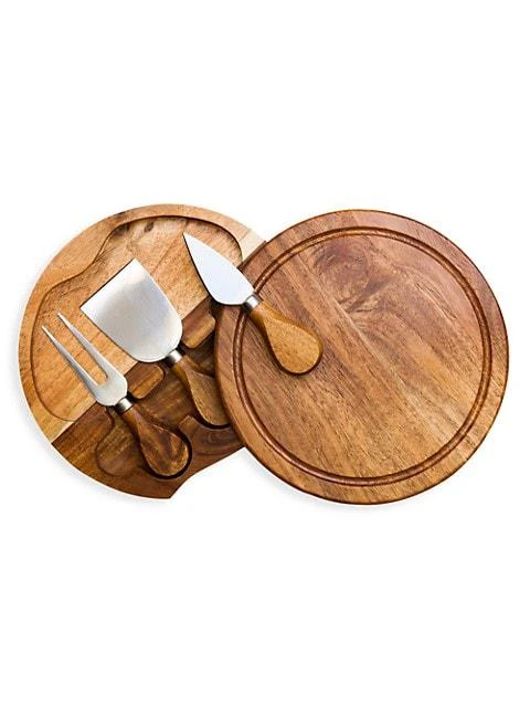 商品Picnic Time|Brie 4-Piece Acacia Cheese Board & Tool Set,价格¥240,第1张图片