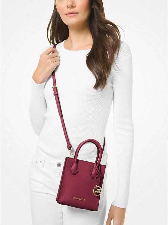 商品Michael Kors| Mercer小号鹅卵石皮革横挎包MK琴谱包,价格¥662,第3张图片详细描述