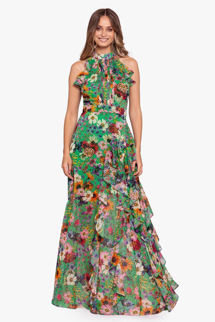 商品Betsy & Adam|Chiffon Print Flutter Halter Dress,价格¥1766,第1张图片