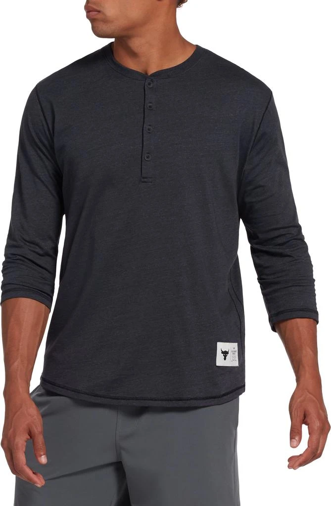 商品Under Armour|Under Armour Men's Project Rock Henley ¾ Sleeve Shirt 运动上衣,价格¥495,第1张图片