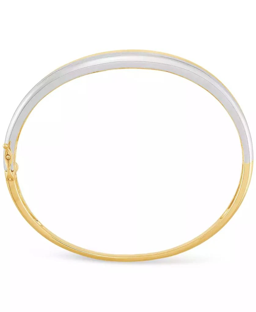 商品Macy's|Polished Two-Tone Wavy Double Bangle Bracelet in Sterling Silver & 18k Gold-Plate,价格¥1683,第3张图片详细描述