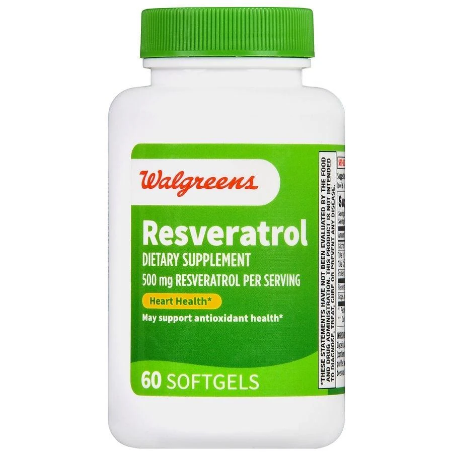 商品Walgreens|Resveratrol 500 mg Softgels (30 days),价格¥185,第2张图片详细描述