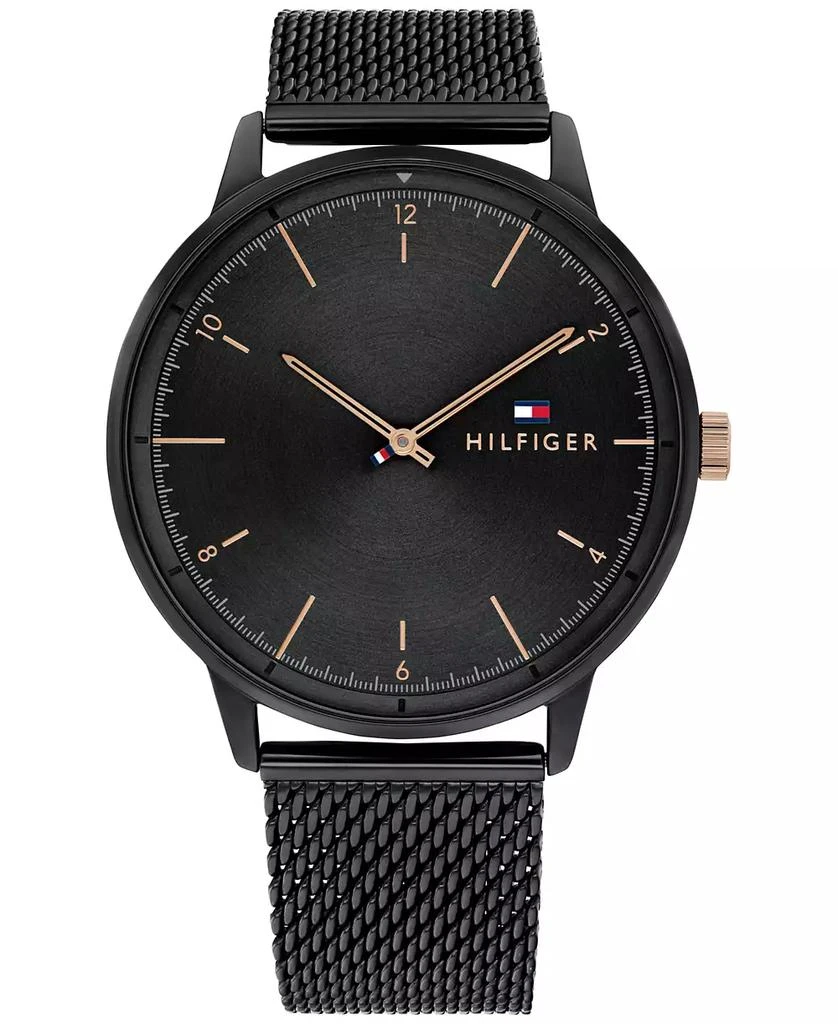 商品Tommy Hilfiger|Men's Black Stainless Steel Mesh Bracelet Watch 43mm,价格¥815,第1张图片