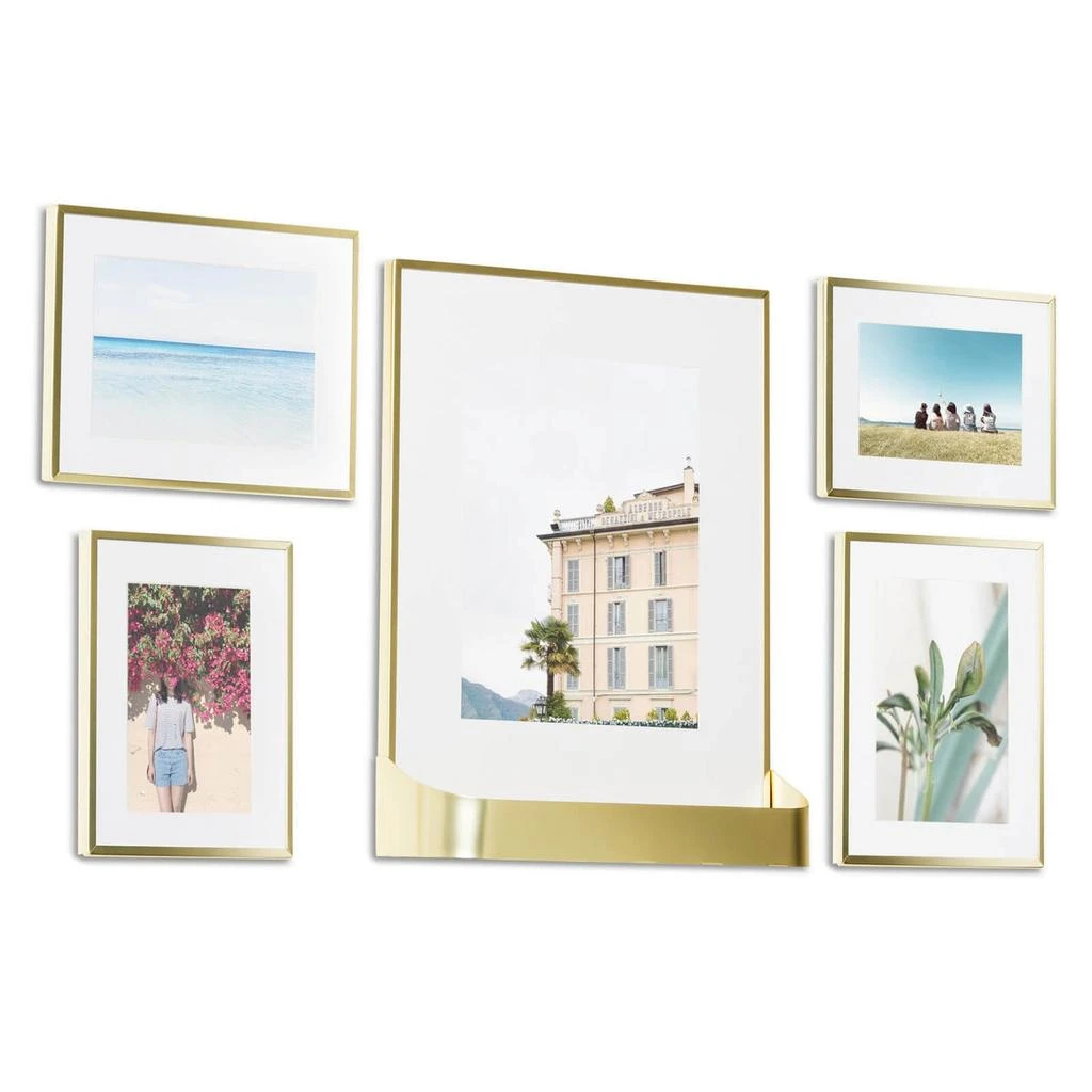 商品Umbra|Umbra Matinee Gallery Frames (Set of 5) - Matte Brass,价格¥615,第1张图片