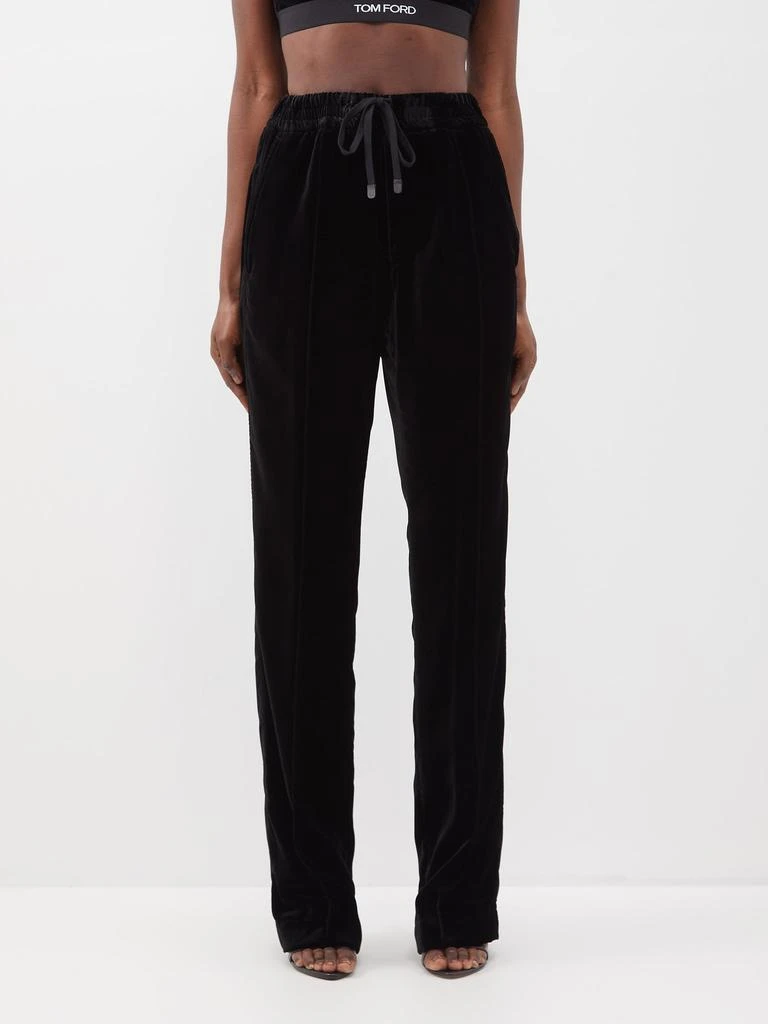 商品Tom Ford|Drawcord velvet tailored track pants,价格¥4664,第1张图片