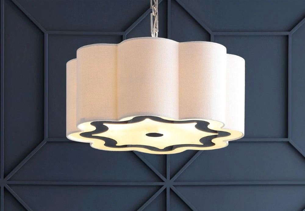 商品JONATHAN Y|Coquille 4-Light 20" Adjustable Scalloped Shade Metal LED Pendant,价格¥1819,第4张图片详细描述