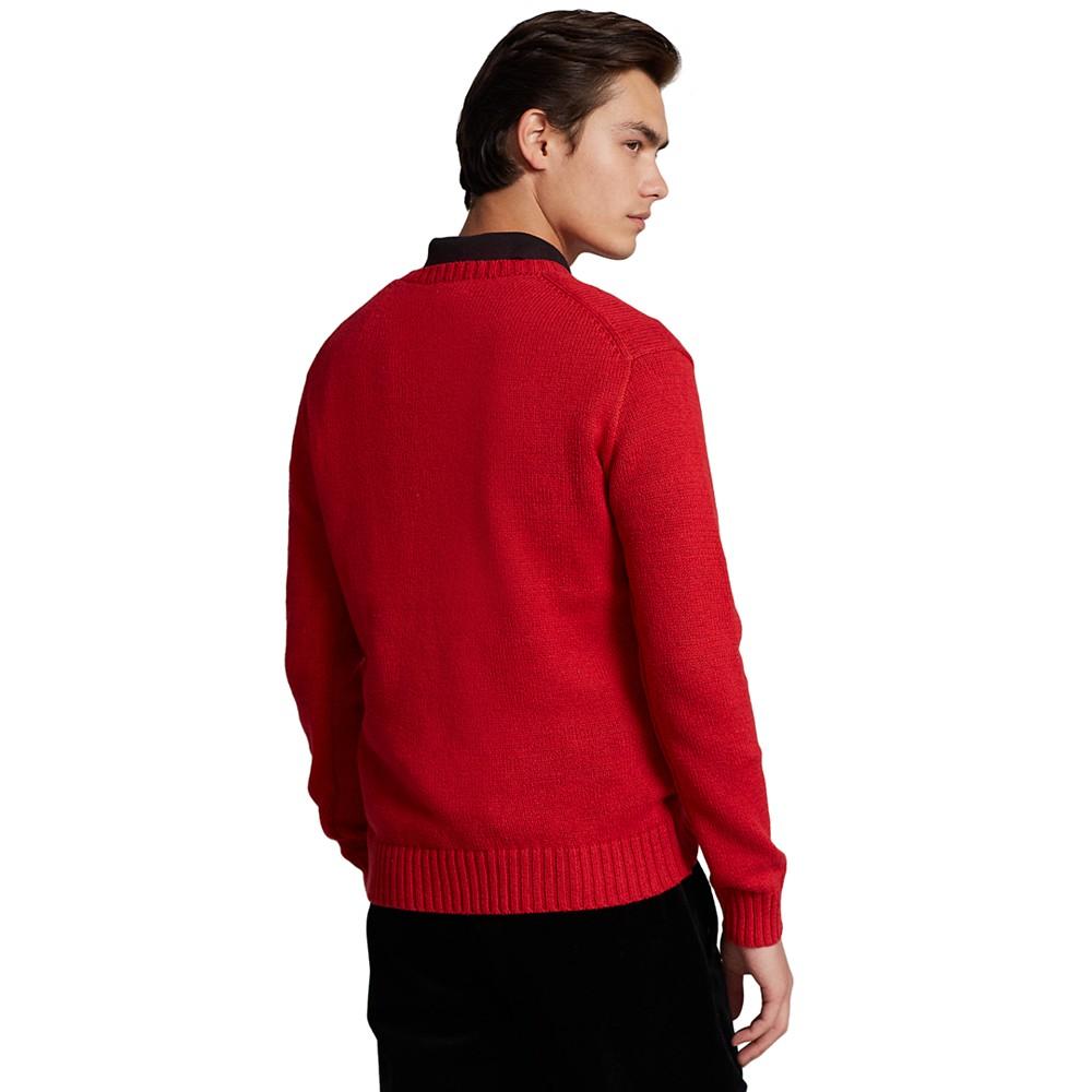 Men's Lunar New Year Polo Bear Sweater商品第2张图片规格展示