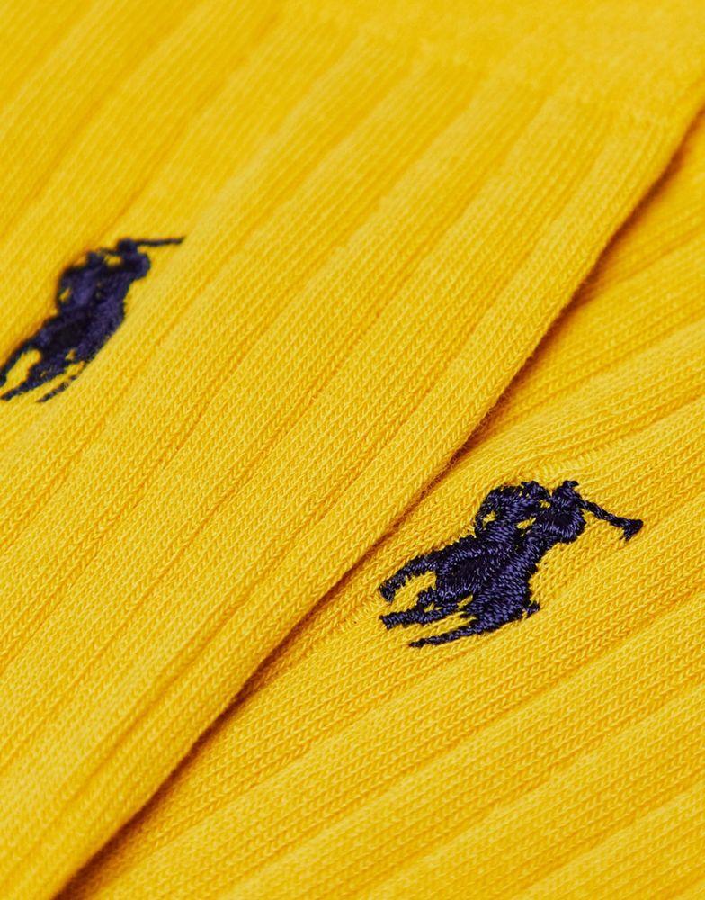 商品Ralph Lauren|Polo Ralph Lauren 3 pack mercerized cotton socks in red, navy, yellow with logo,价格¥255,第5张图片详细描述