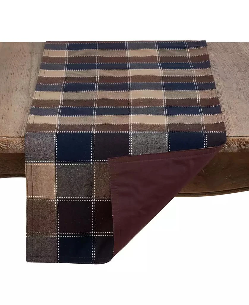 商品Saro Lifestyle|Stitched Plaid Cotton Blend Table Runner,价格¥165,第2张图片详细描述