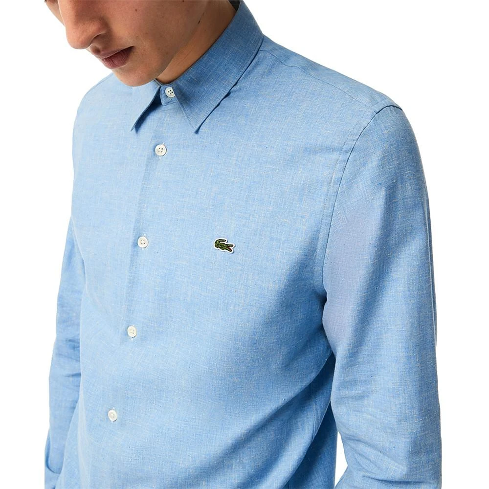 商品Lacoste|Men's Slim-Fit Solid Long-Sleeve Button-Up Shirt,价格¥407,第3张图片详细描述