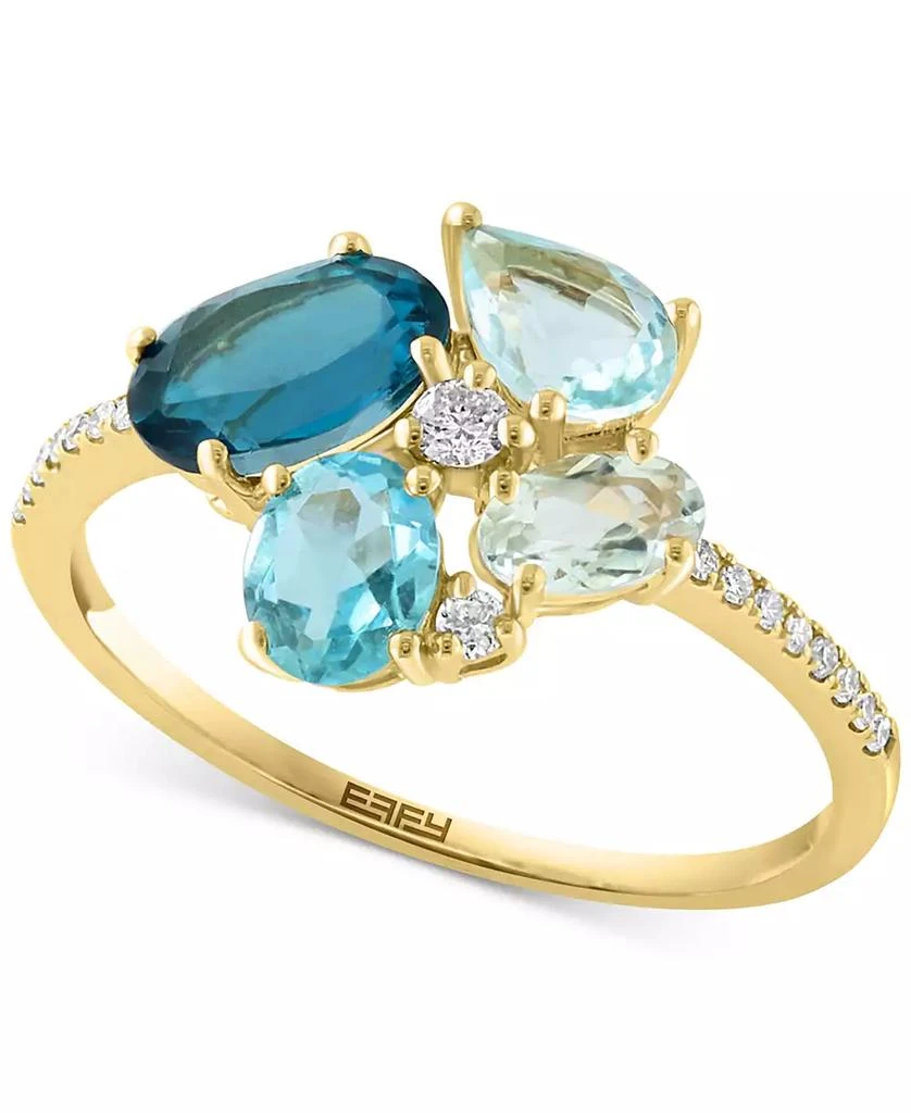 商品Effy|EFFY® Multi-Gemstone (1-7/8 ct. t.w.) & Diamond (1/10 ct. t.w.) Ring in 14k Yellow Gold,价格¥3793,第1张图片